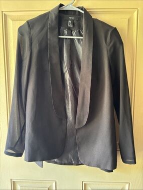 Forever 21 Black Shawl-Collar Open Blazer